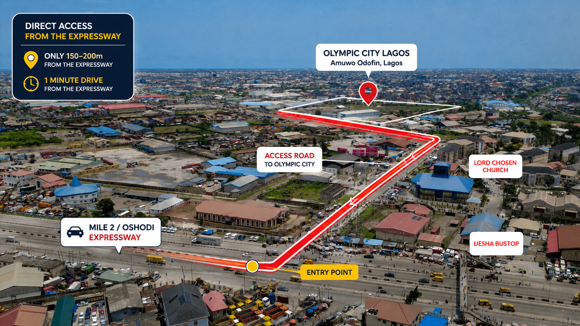 Olympic City Direct Access from Mile 2 Oshodi Expressway